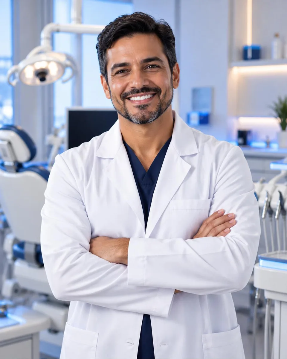 Dentista no consultório odontológico